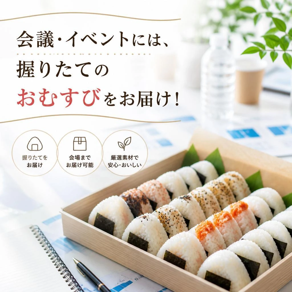 会議・イベントには、握りたてのおむすびをお届け！